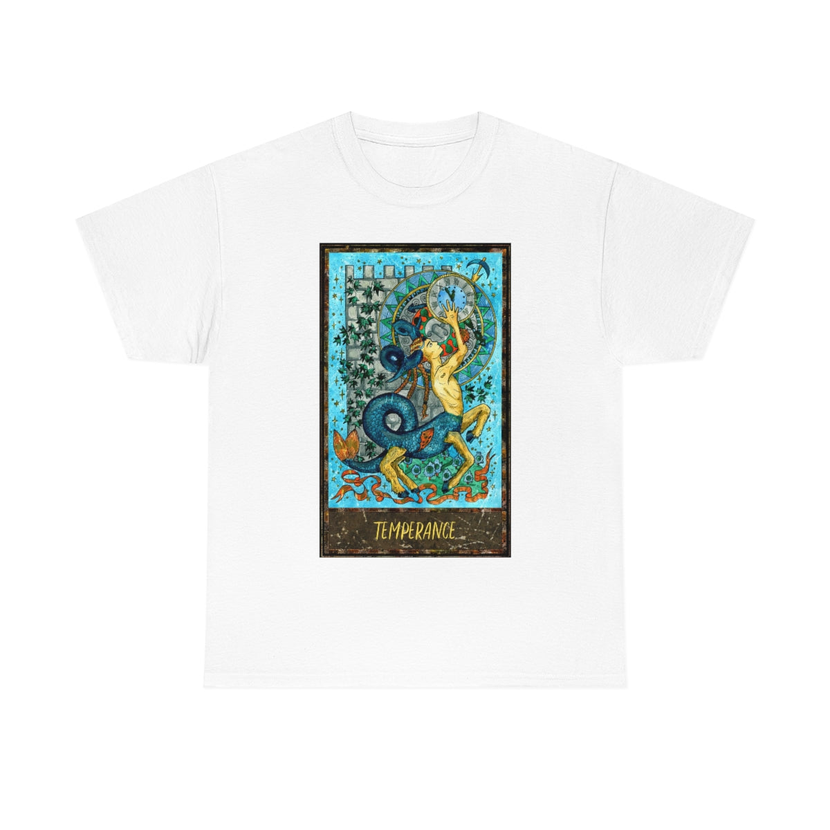 White Temperance Tarot Card T-shirt