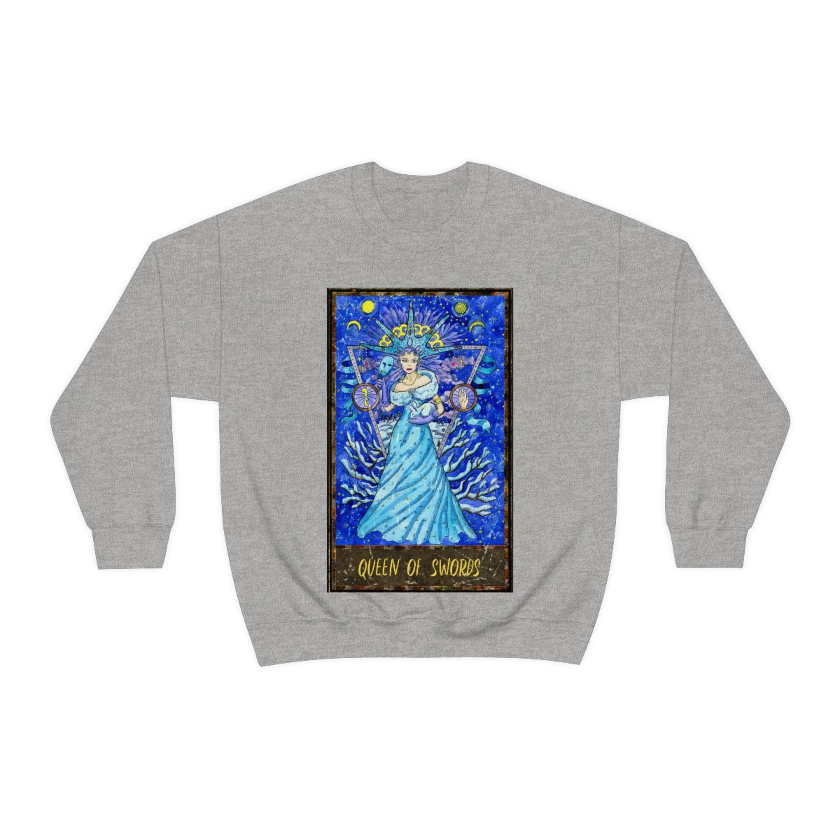 Sport grey Queen of Swords Tarot Card Sweatshirt