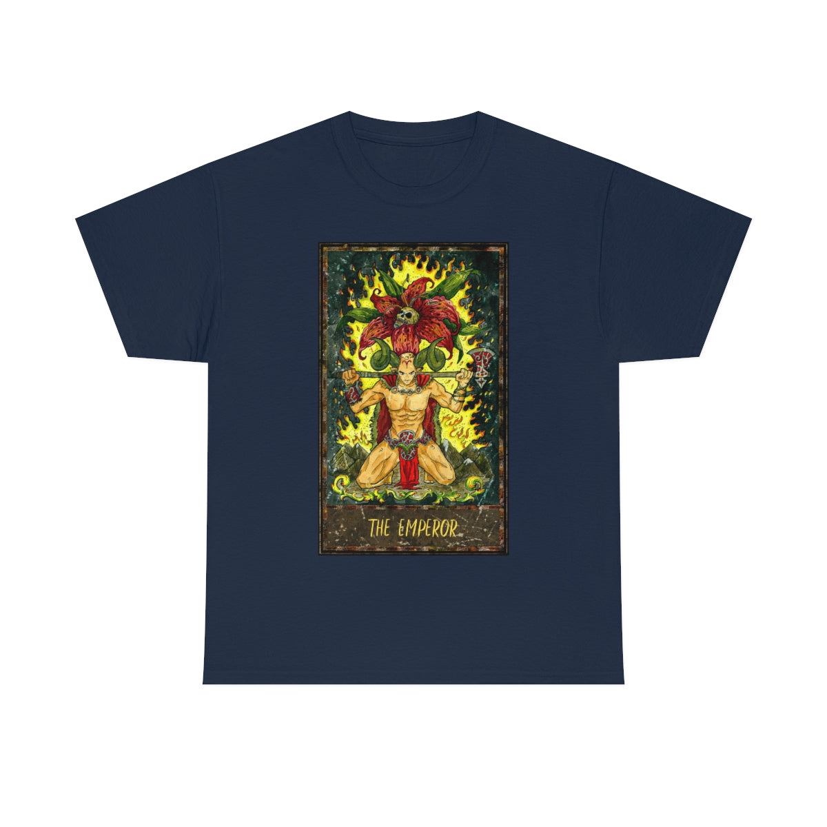 Navy The Emperor Tarot Card T-shirt