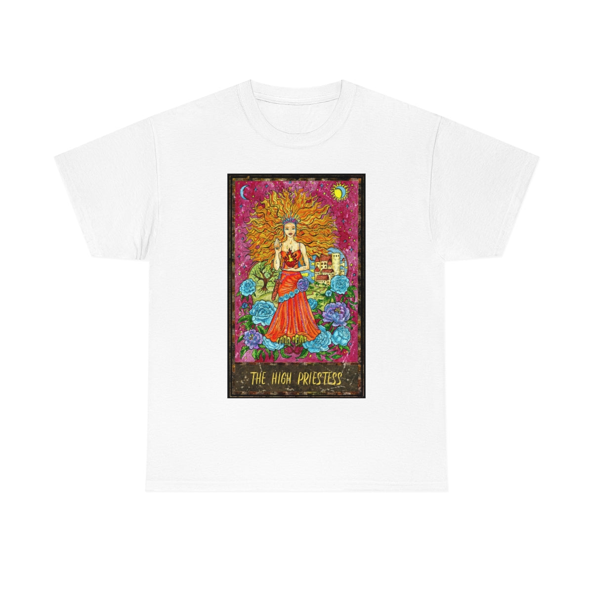 White The High Priestess Tarot Card T-shirt