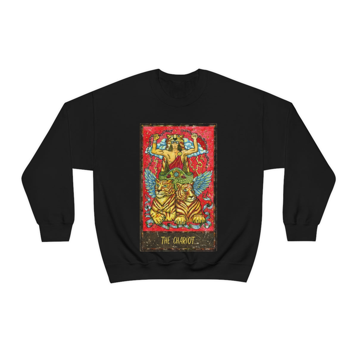 Black The Chariot Tarot Card Sweatshirt