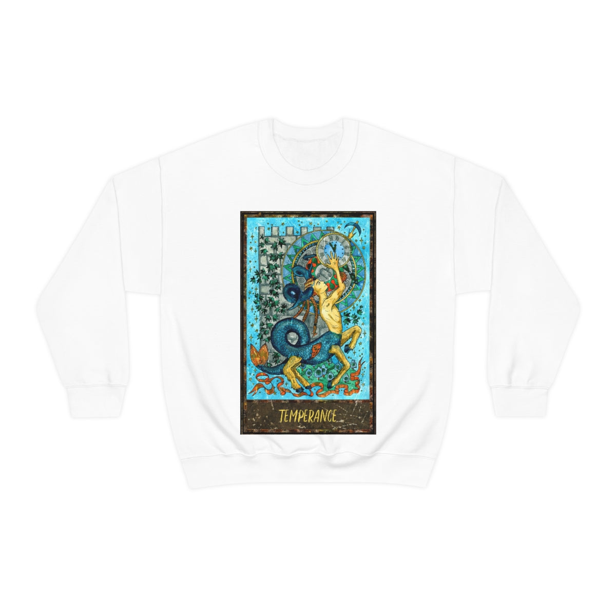 White Temperance Tarot Card Sweatshirt