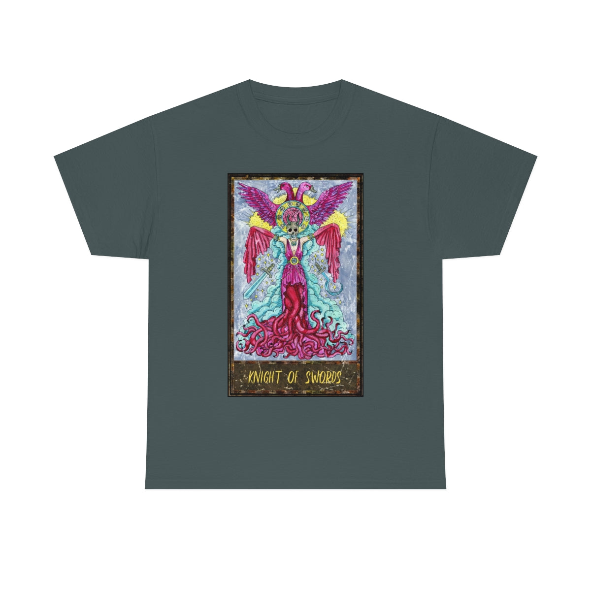 Charcoal Knight of Swords Tarot Card T-shirt