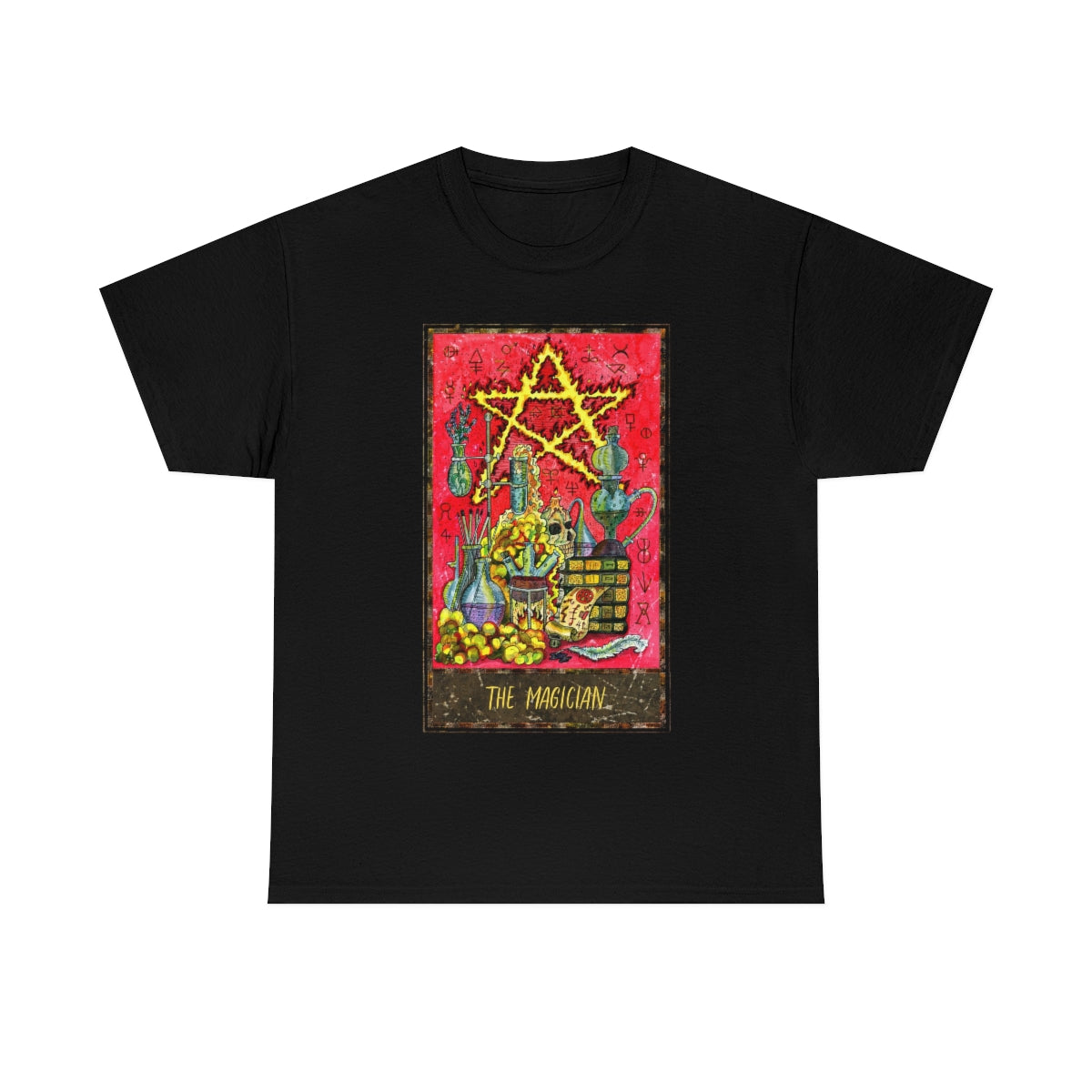 Black The Magician Tarot Card T-shirt