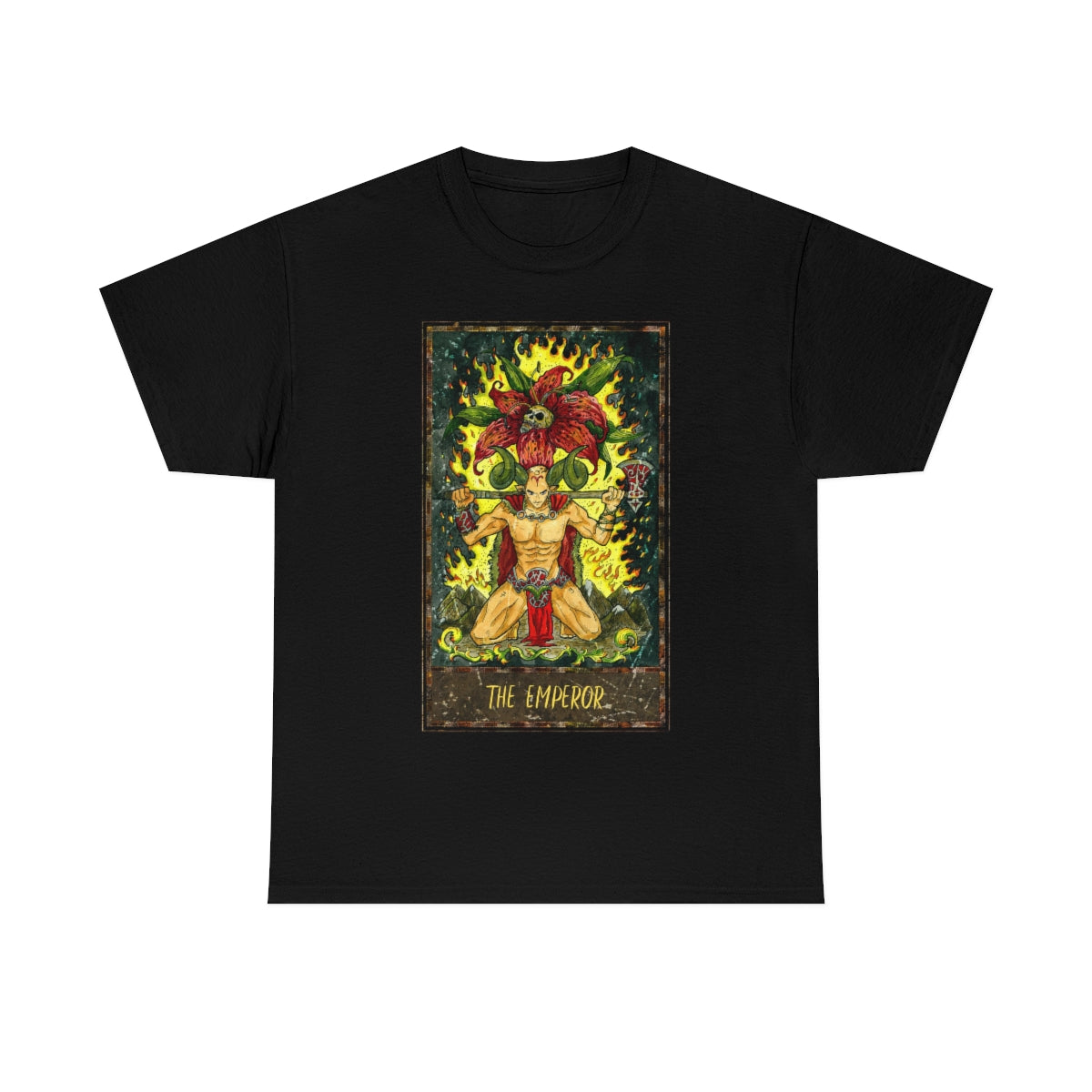 Black The Emperor Tarot Card T-shirt