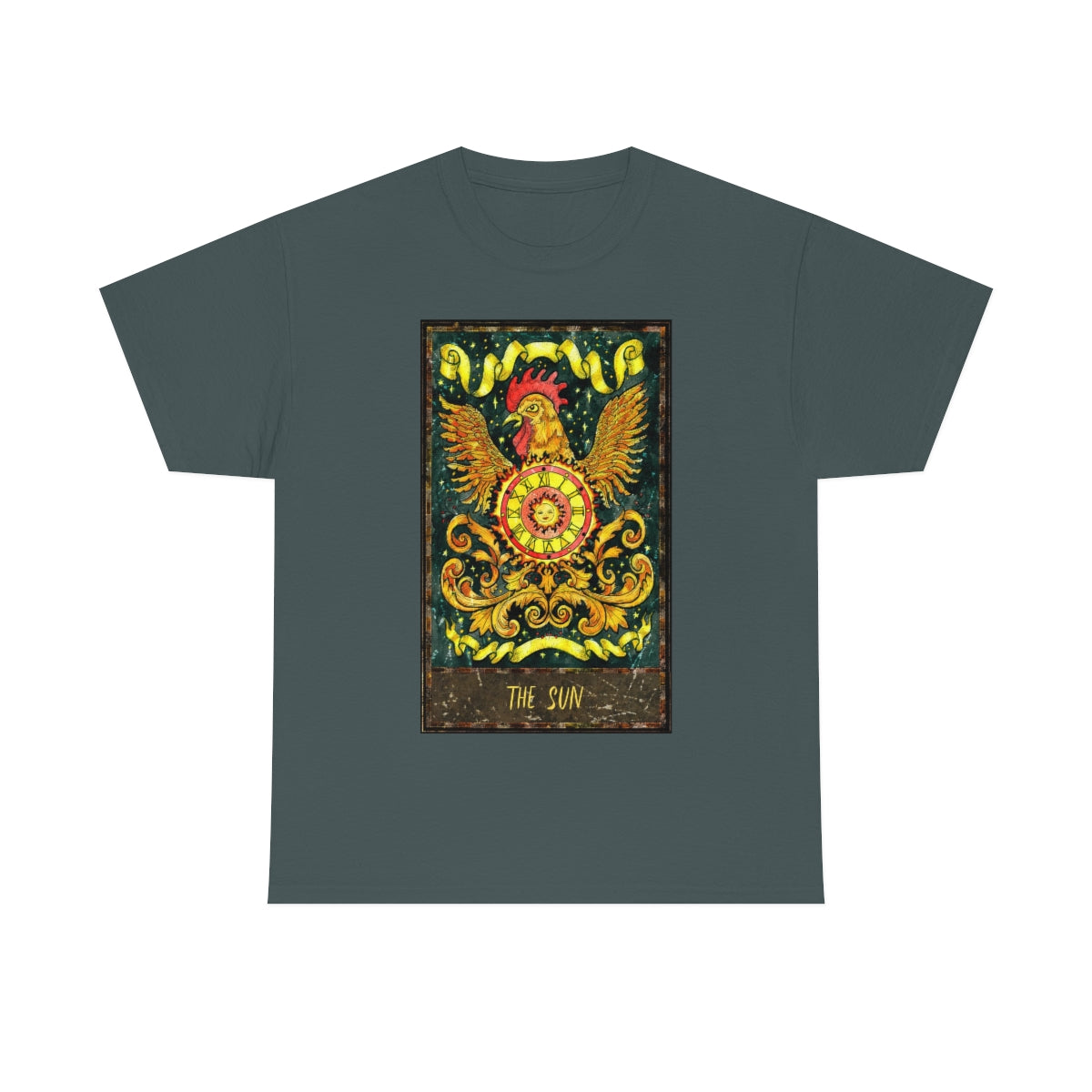 Charcoal The Sun Tarot Card T-Shirt