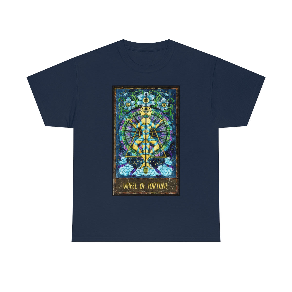 Navy Wheel of Fortune - Tarot Card T-Shirt