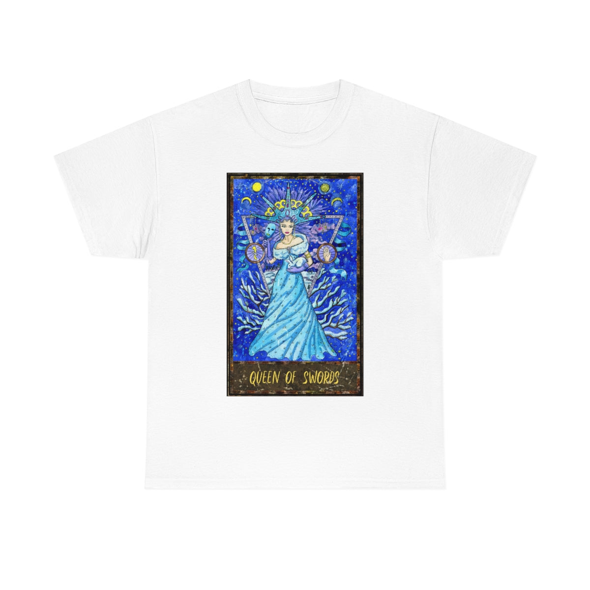 White Queen of Swords Tarot Card T-Shirt