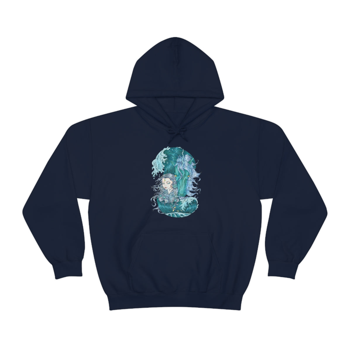 Navy Icy Blue Princess and Magic Unicorn Hoodie