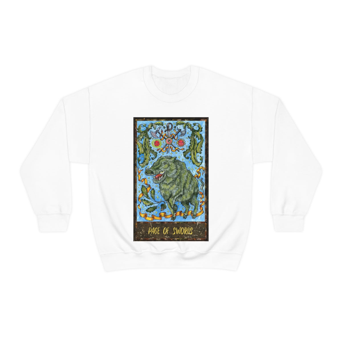 White Page of Swords Tarot Card Sweatshirt