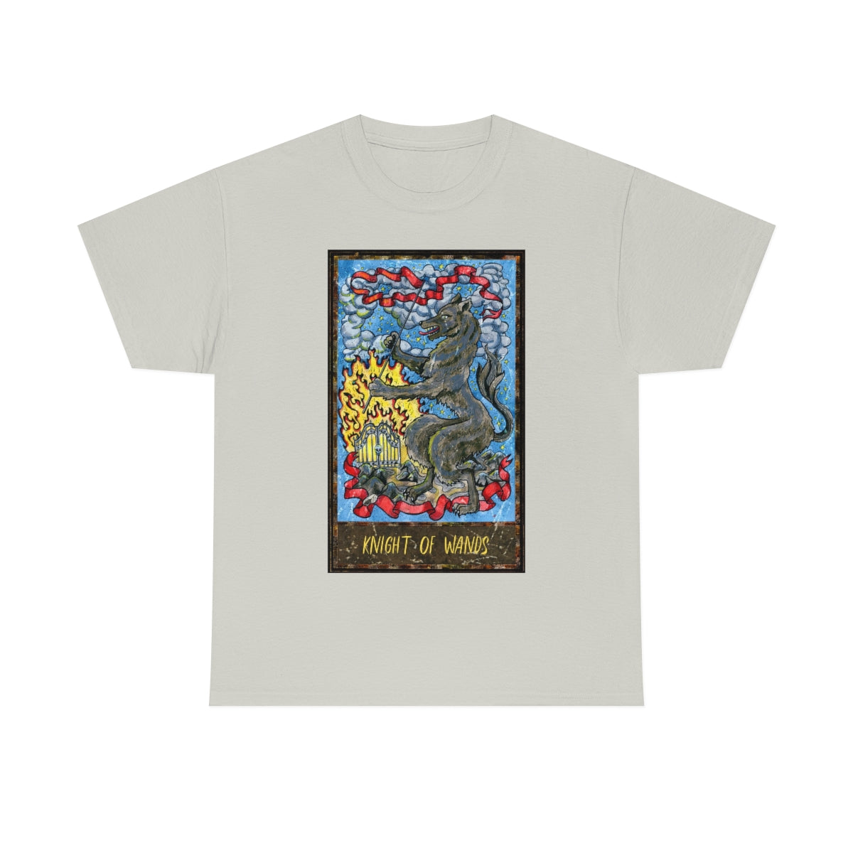 Ice Grey Knight of Wands Tarot Card T-shirt