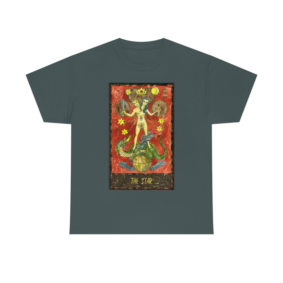 Charcoal The Star Tarot Card T-Shirt