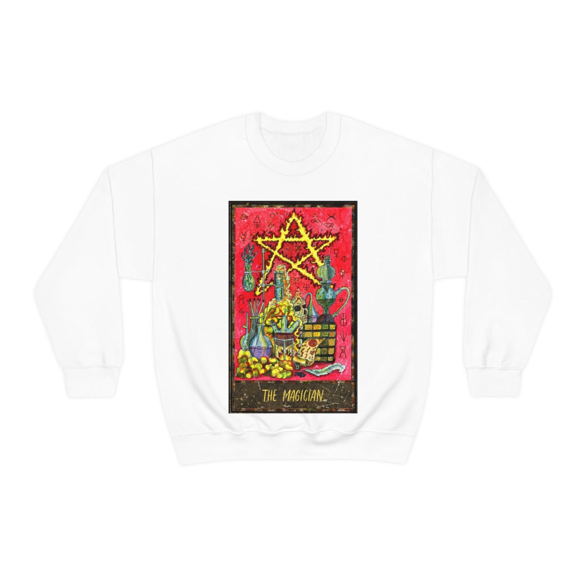 White The Magician Tarot Card Sweatshirt