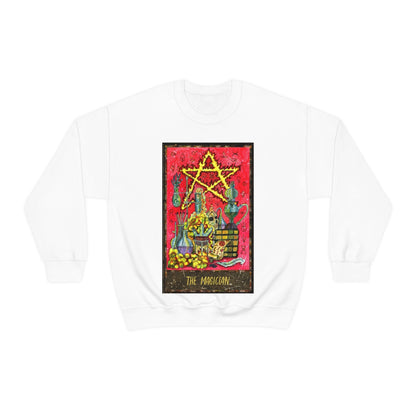 White The Magician Tarot Card Sweatshirt