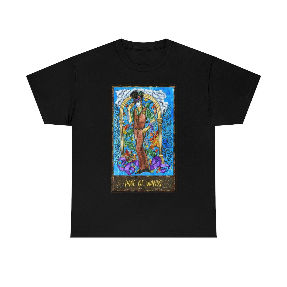 Black Page of Wands Tarot Card T-shirt