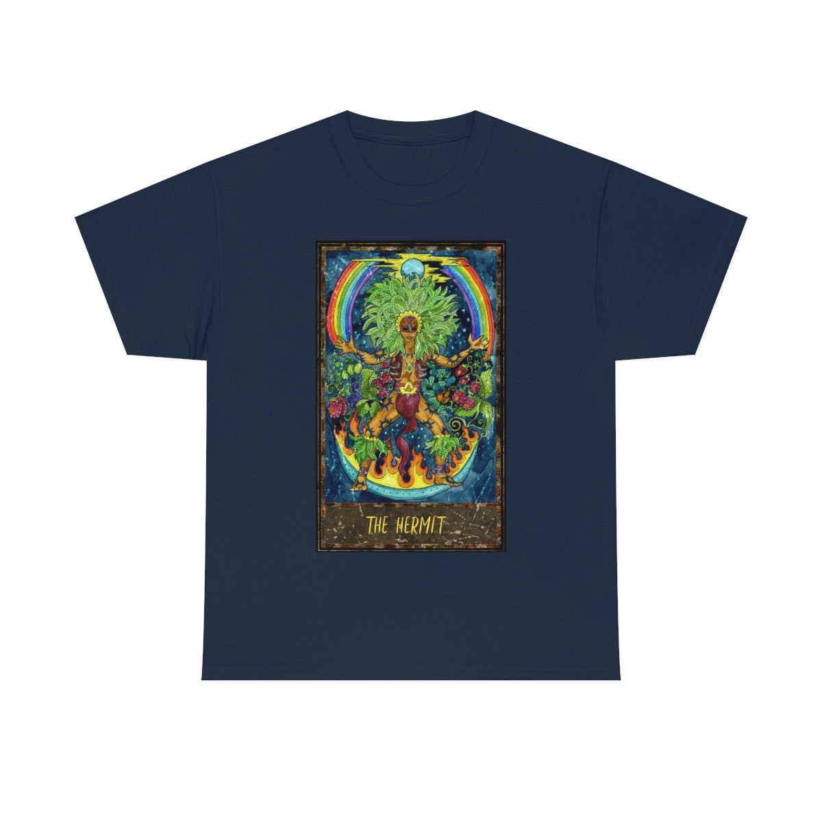 Navy The Hermit Tarot Card T-shirt