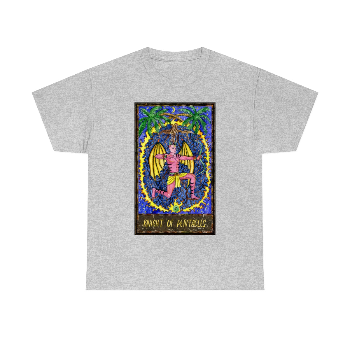 Sport Grey Knight of Pentacles Tarot Card T-shirt