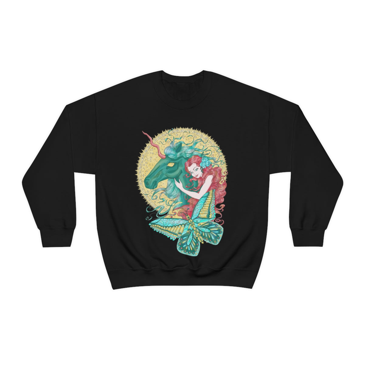 Black Poppy Red Princess and Magic Unicorn Sweatshirt