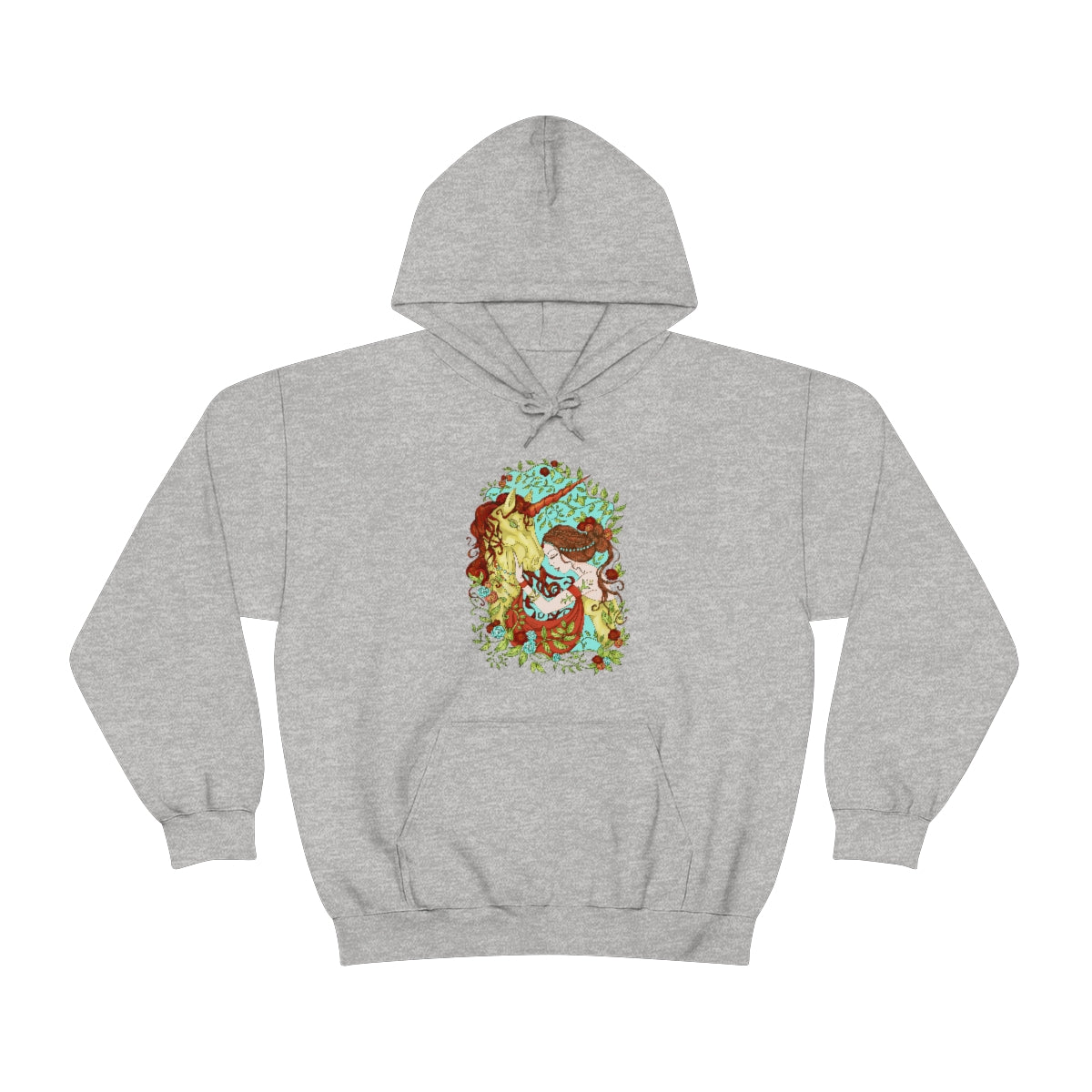 Sport Grey Russet Princess and Magic Unicorn Hoodie