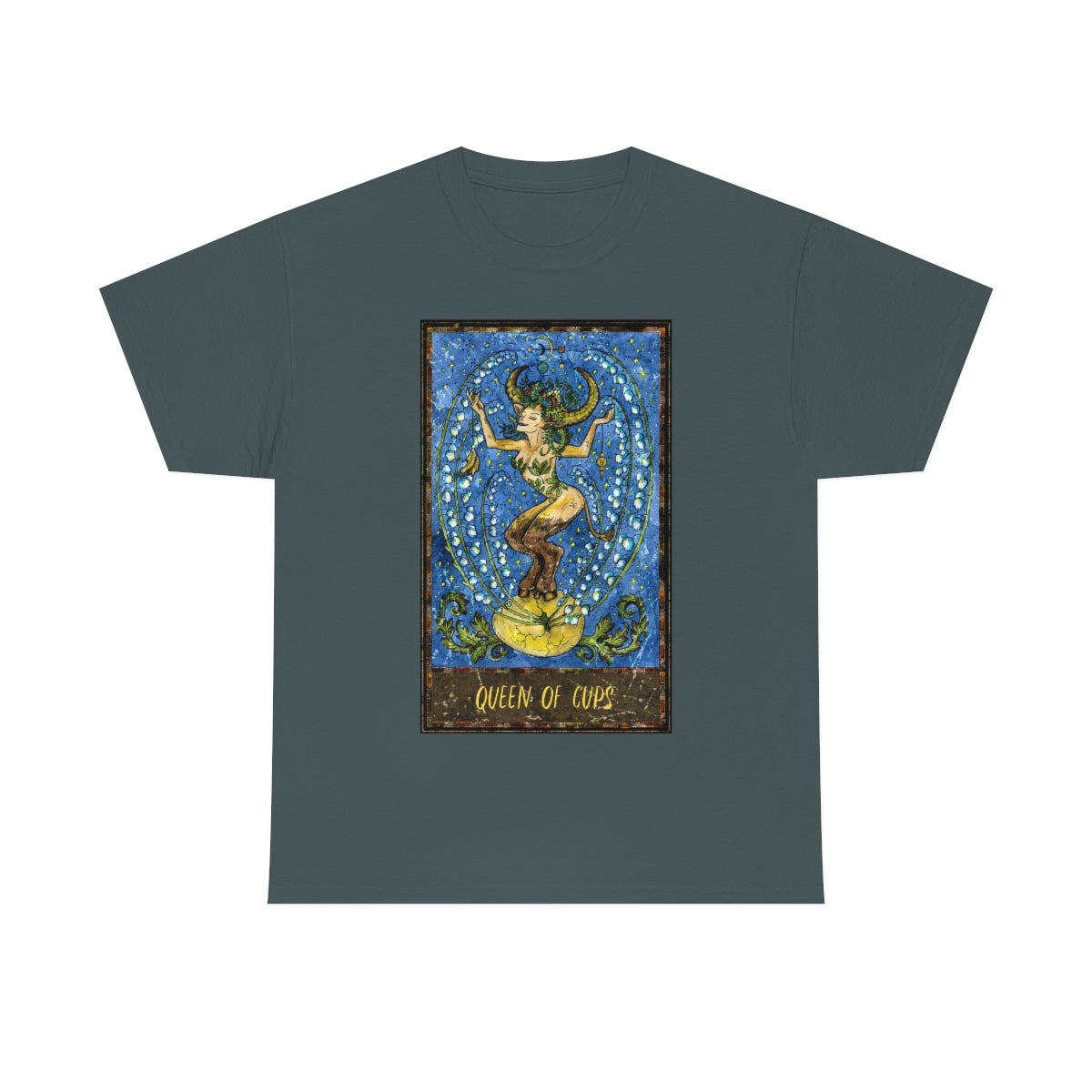 Charcoal Queen of Cups Tarot Card T-Shirt