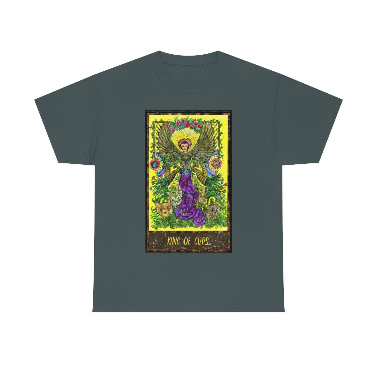 Charcoal King of Cups Tarot Card T-Shirt