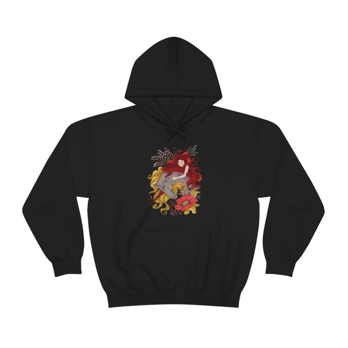 Black Red Princess and Magic Unicorn Hoodie