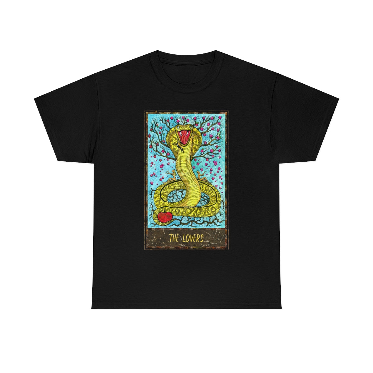 Black The Lovers Tarot Card T-Shirt