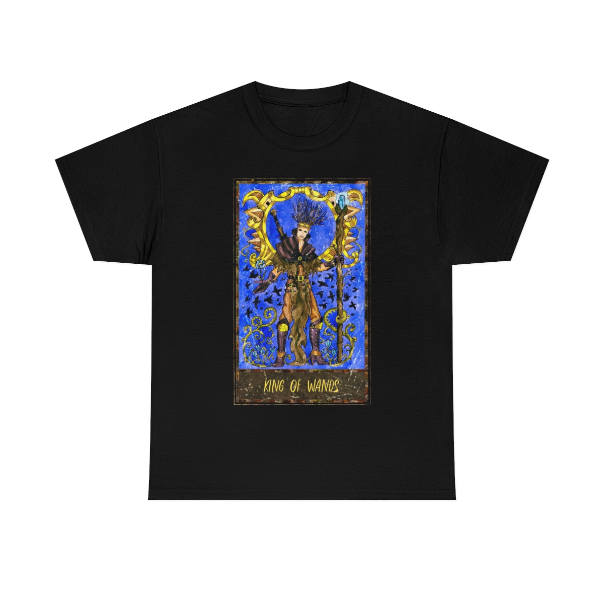 Black King of Wands Tarot Card T-Shirt