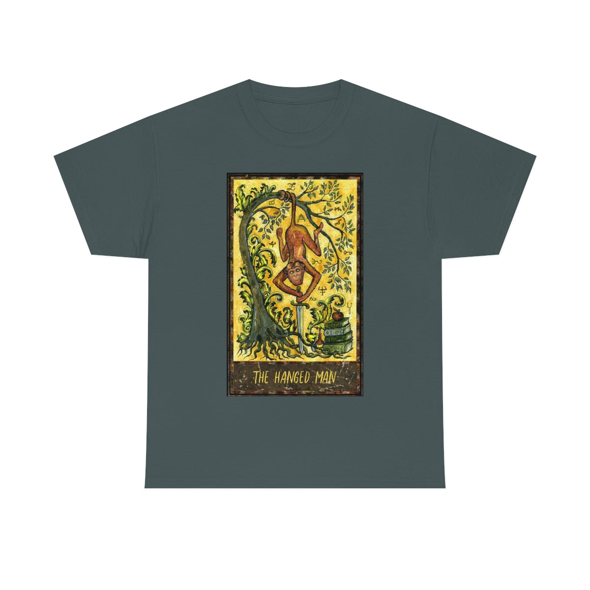 Charcoal The Hanged Man Tarot Card T-shirt