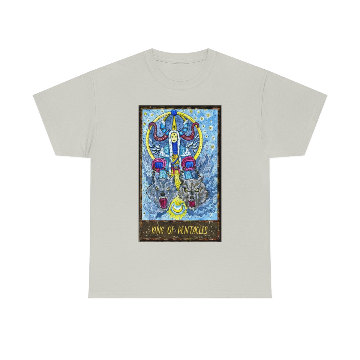 Ice Grey King of Pentacles Tarot Card T-Shirt