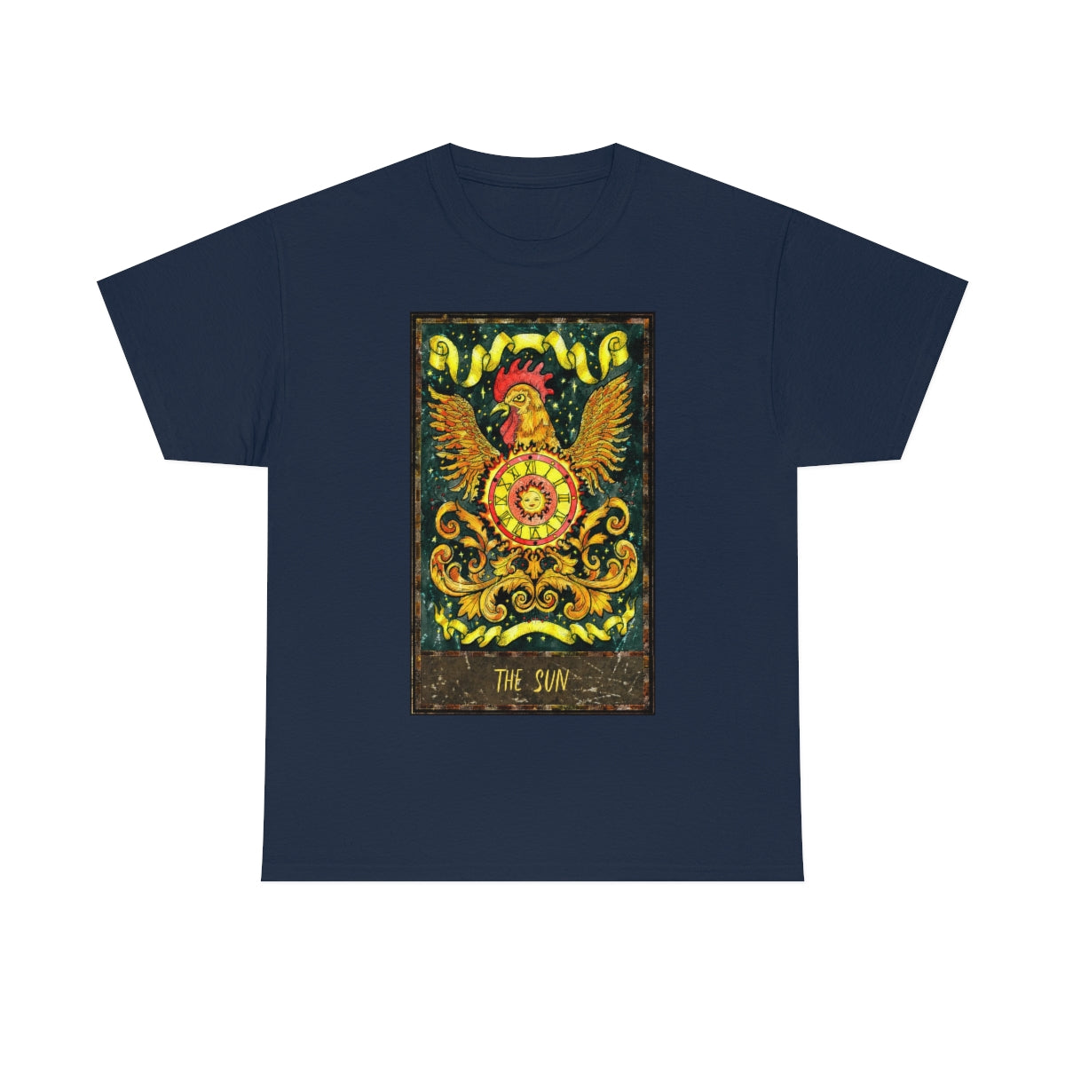 Navy The Sun Tarot Card T-Shirt