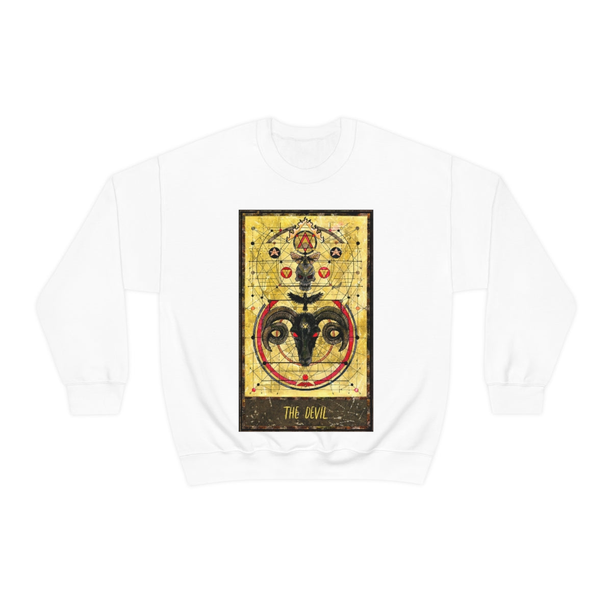 White The Devil Tarot Card Sweatshirt