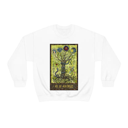 White Ace of Pentacles Tarot Card Sweatshirt