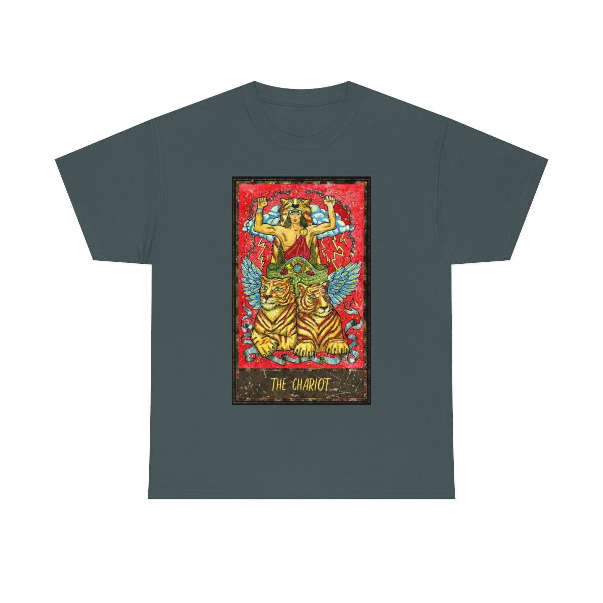 Charcoal The Chariot Tarot Card T-shirt