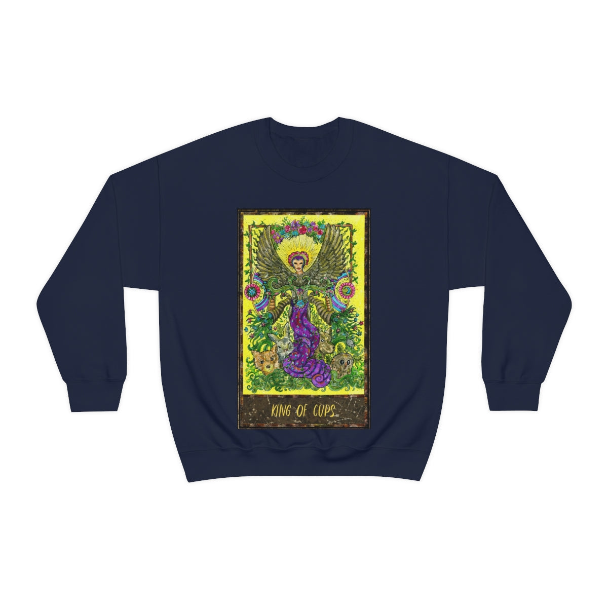 Navy King of Cups Tarot Card Sweatshirt