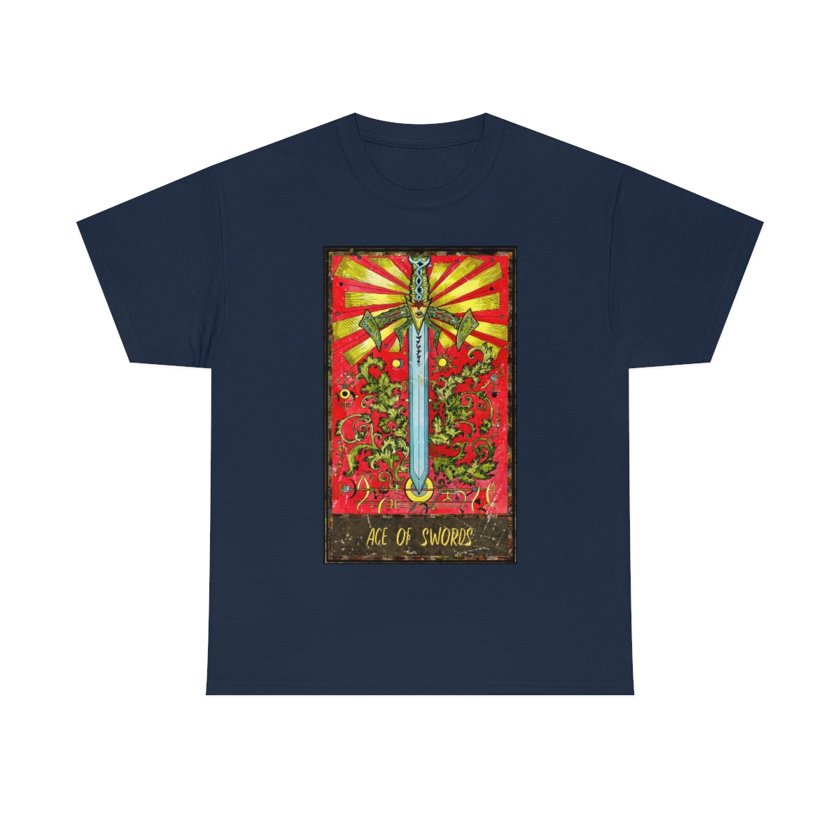 Navy Ace of Swords Tarot Card T-shirt