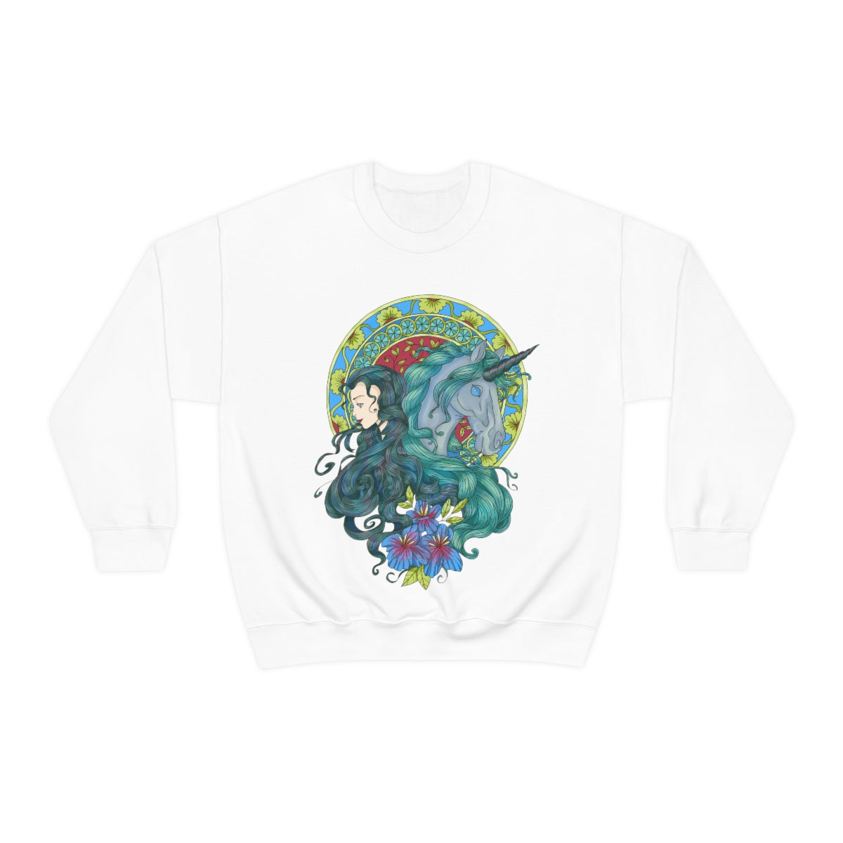 White Caribbean Current Princess and Magic Unicorn Sweatshirt