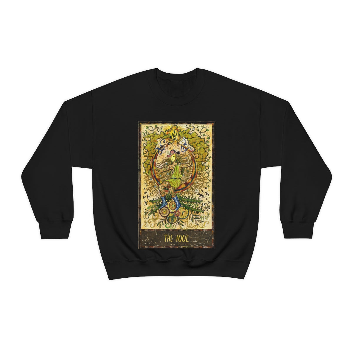 Black The Fool Tarot Card Sweatshirt