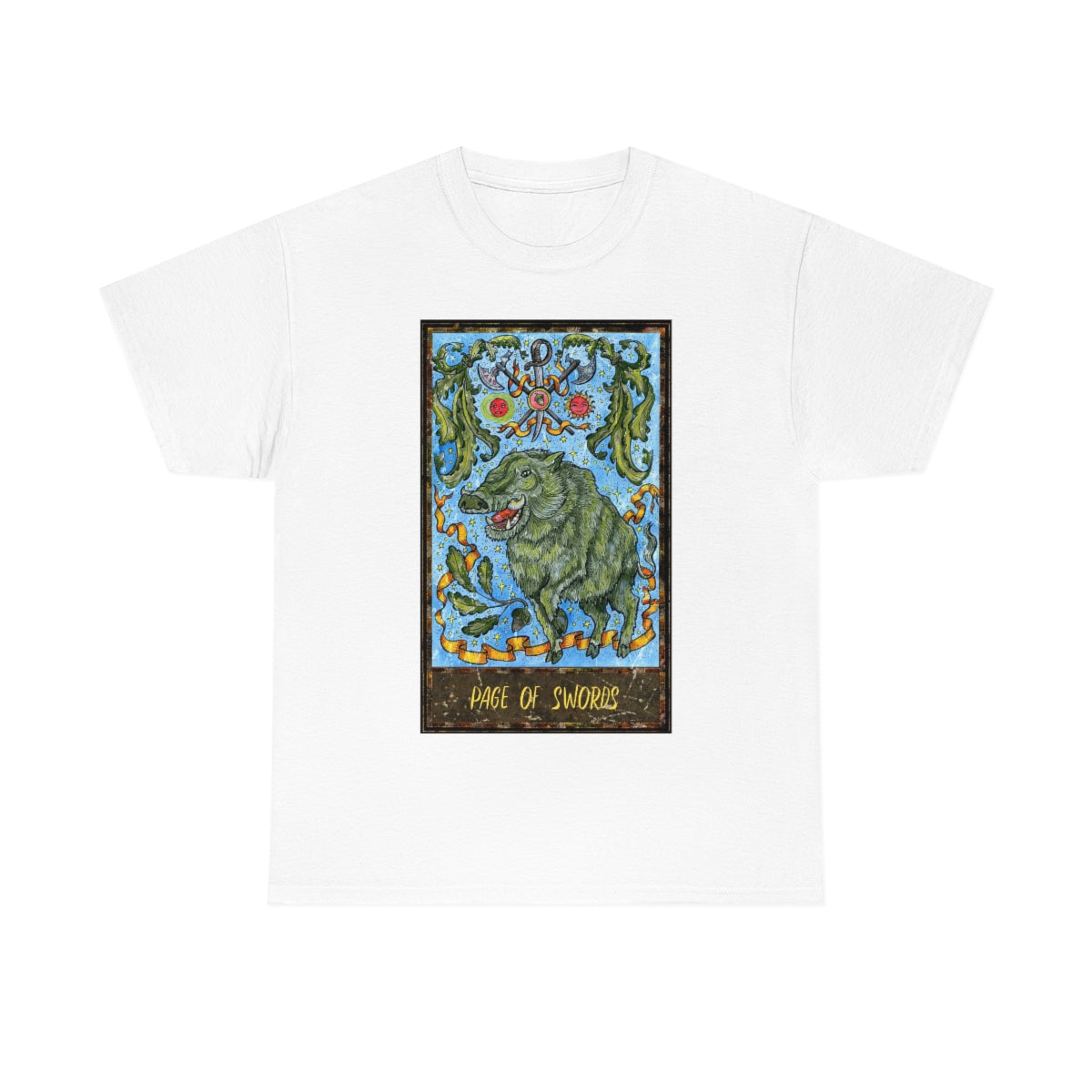 White Page of Swords Tarot Card T-shirt