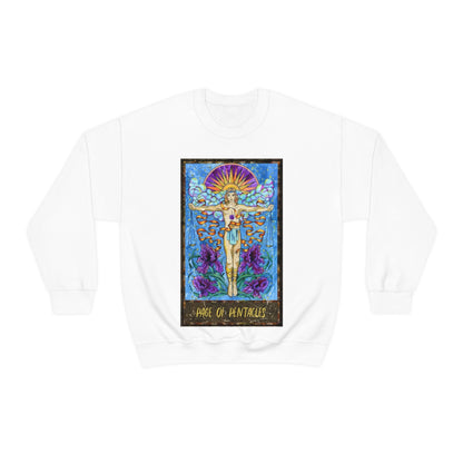 White Page of Pentacles Tarot Card Sweatshirt