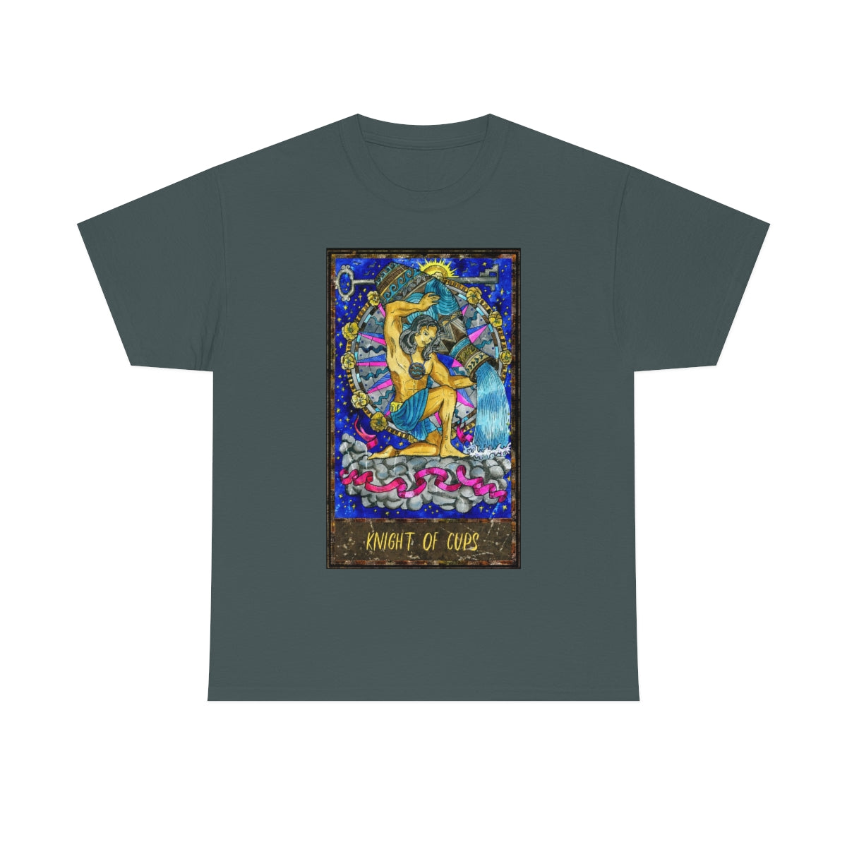 Charcoal Knight of Cups Tarot Card T-shirt