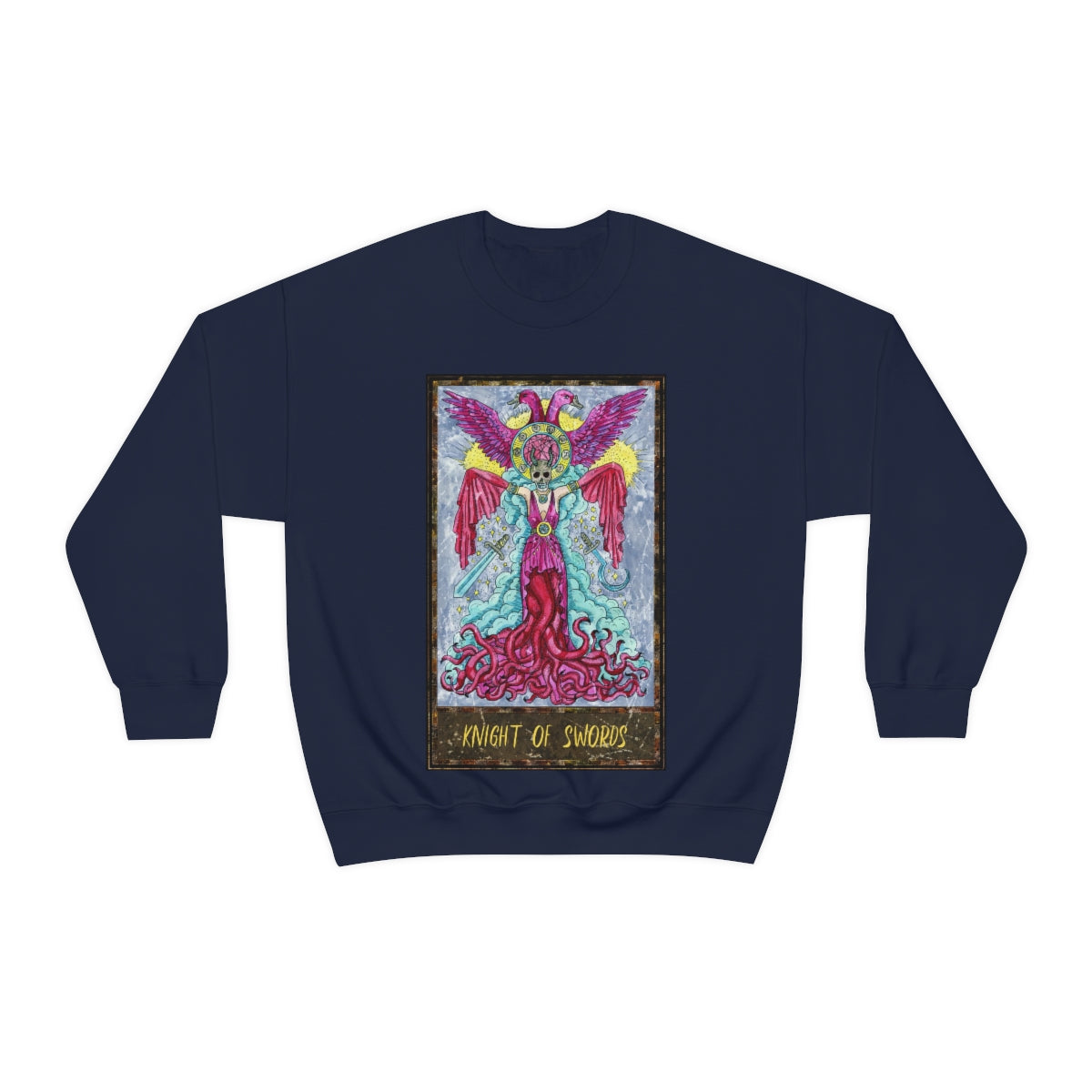 Navy Knight of Swords Tarot Card Sweatshirt