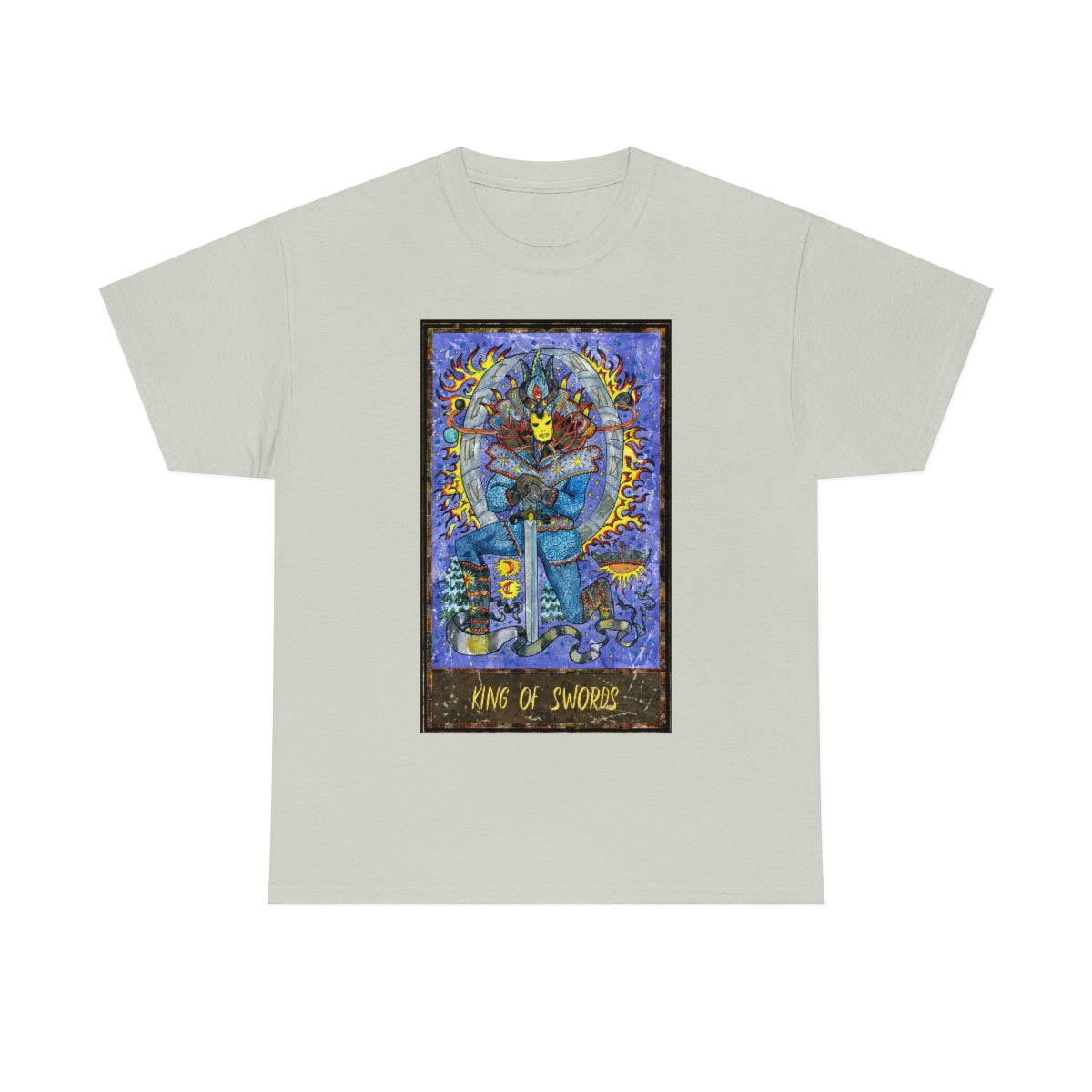 Ice Grey King of Swords Tarot Card T-Shirt