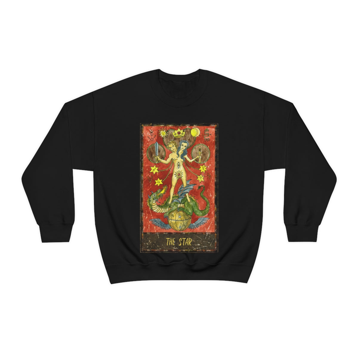 Black The Star Tarot Card Sweatshirt