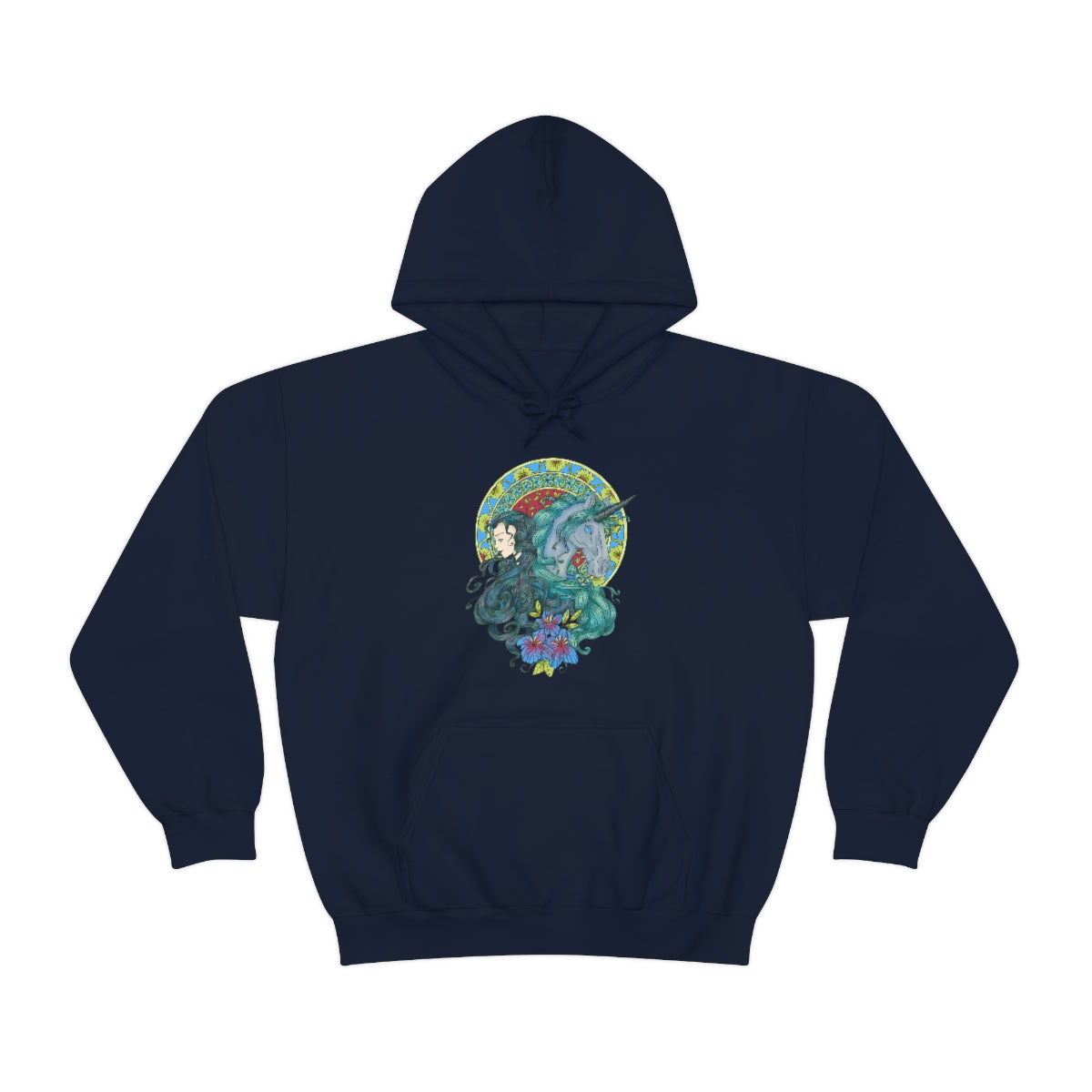 Navy Caribbean Current Princess and Magic Unicorn Hoodie