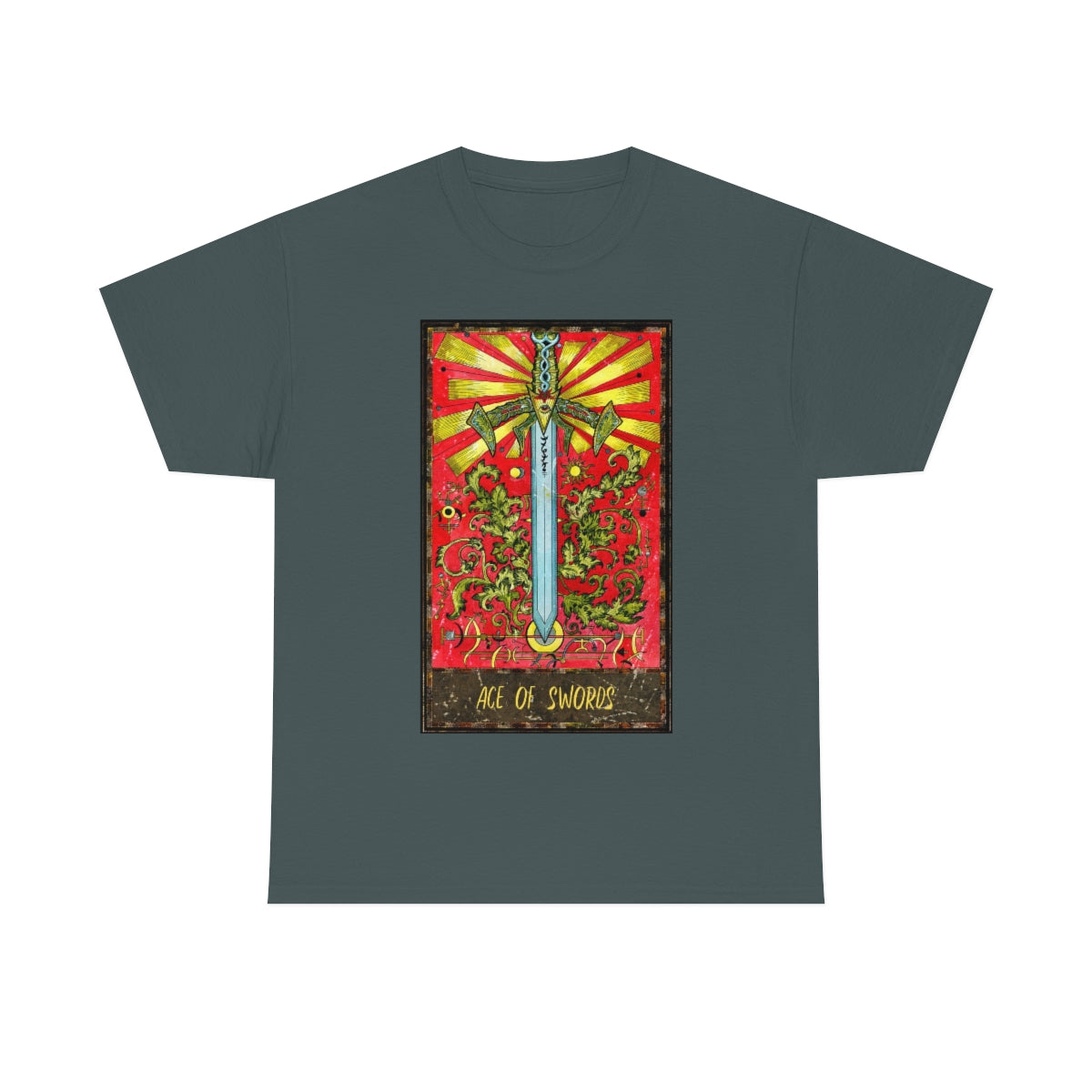 Charcoal Ace of Swords Tarot Card T-shirt