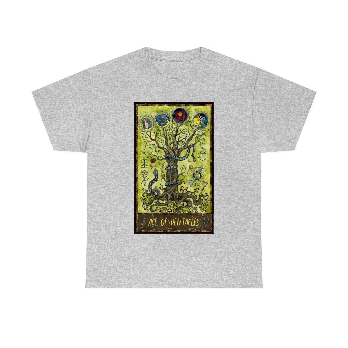 Sport Grey Ace of Pentacles Tarot Card T-shirt