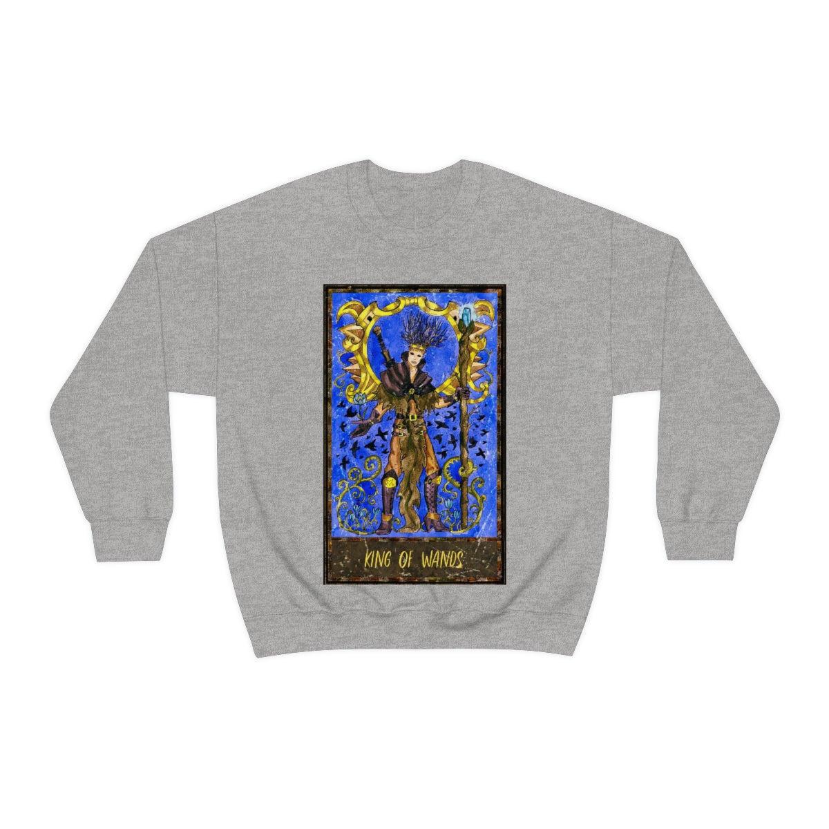 Sport Grey King of Wands Tarot Card Sweatshirt