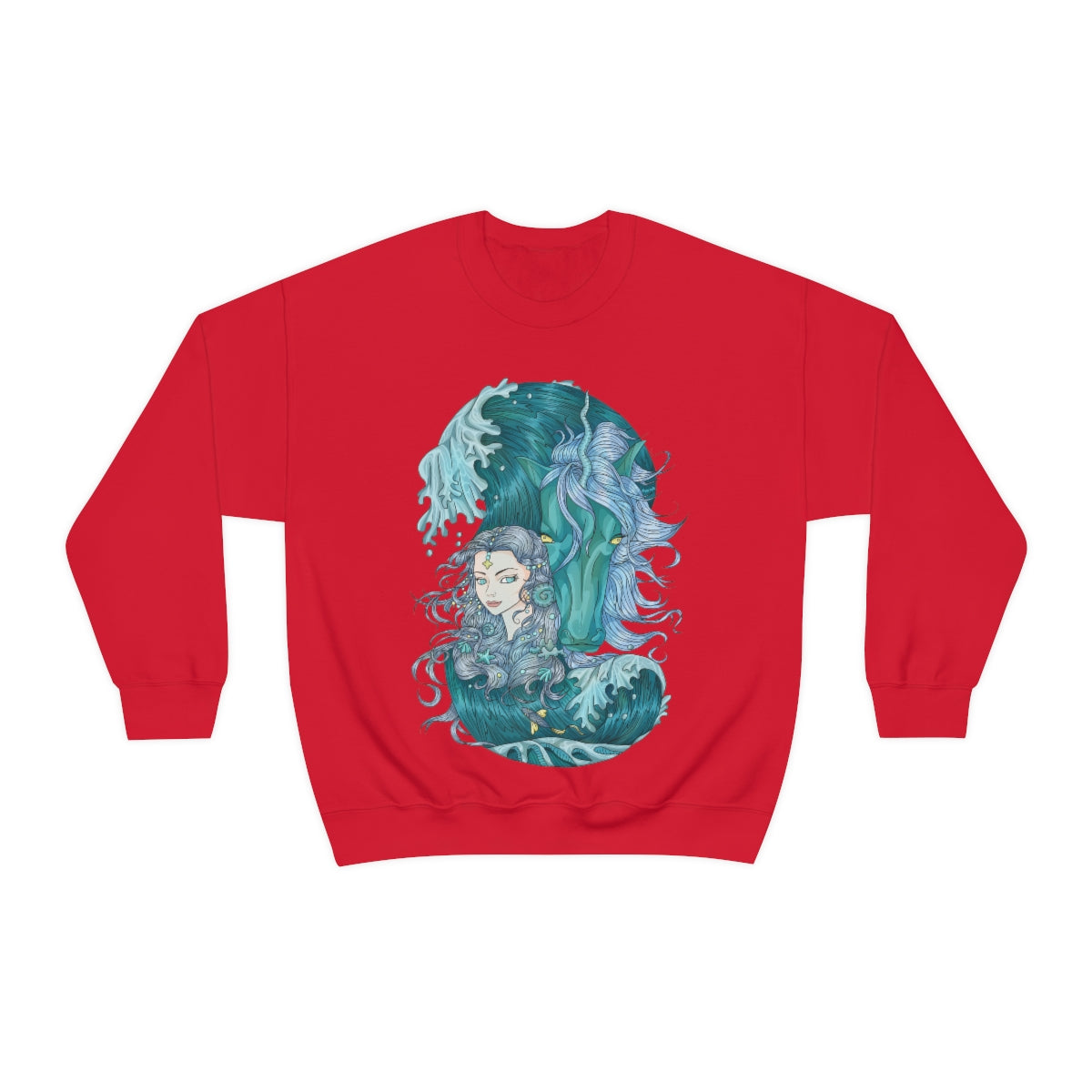 Red Ice Blue Princess and Magic Unicorn Sweatshirt