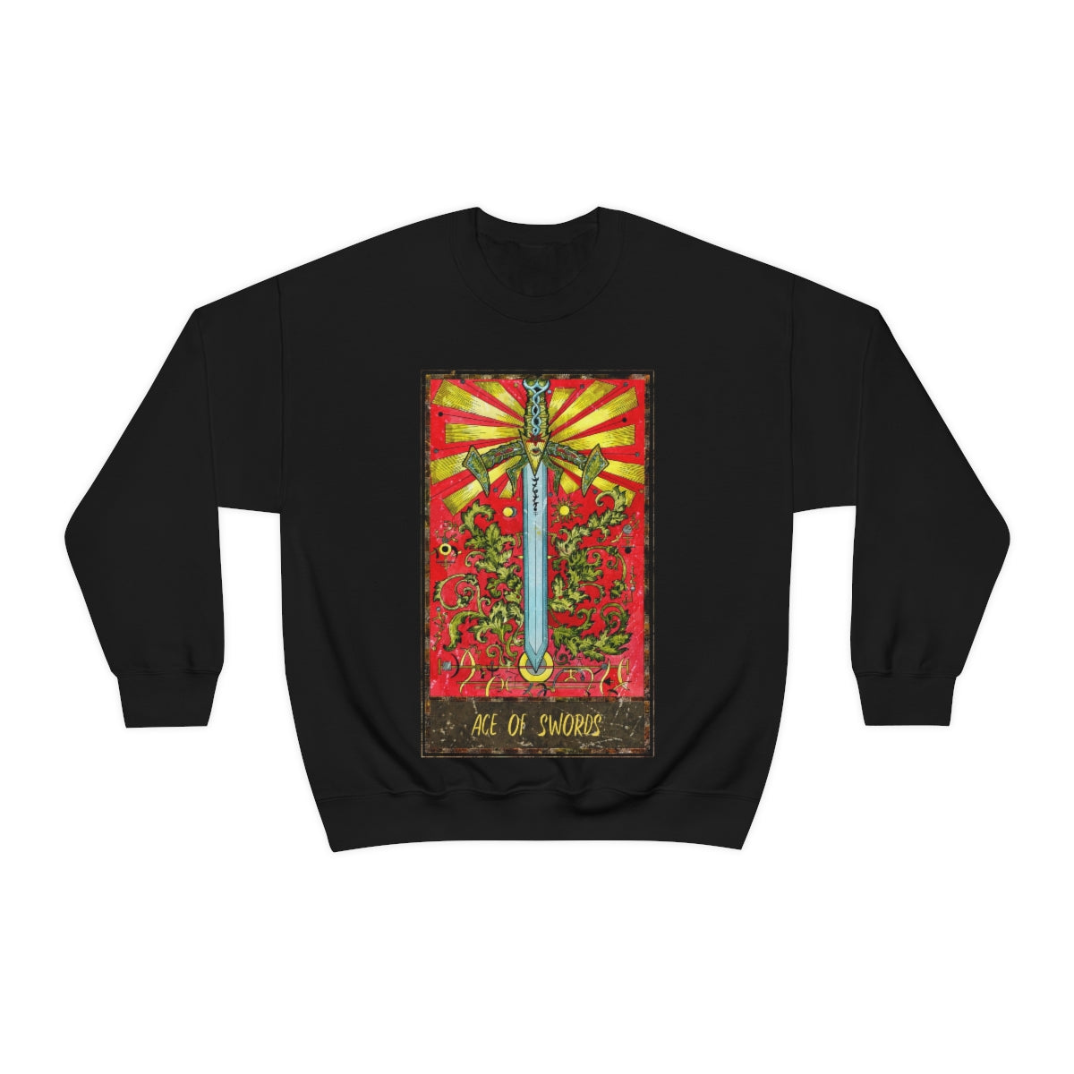 Black Ace of Swords Tarot Card Sweatshirt